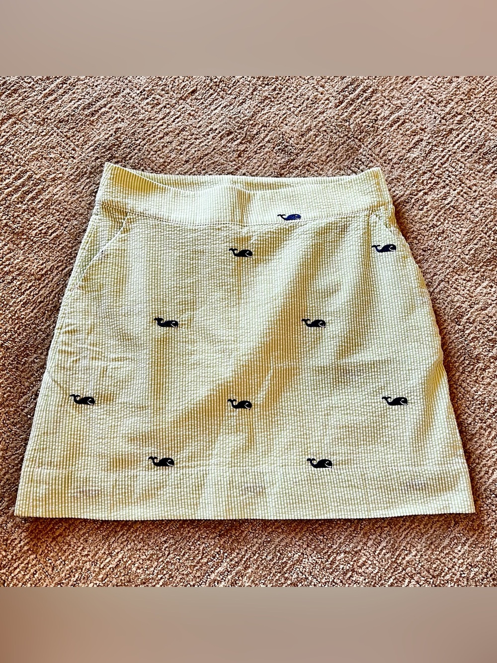 Piping Prints Nantucket Embroidered Whale A-Line Skirt - Green and navy